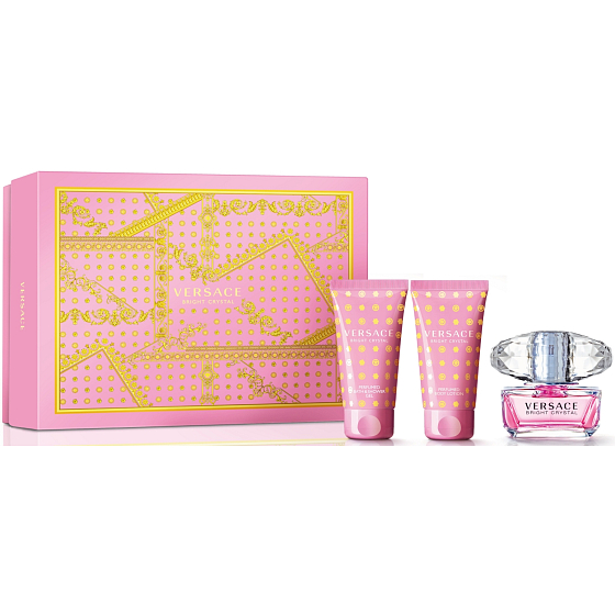 Versace Bright Crystal toaletná voda pre ženy 50 ml + telové mlieko 50 ml + sprchový gél 50 ml, darčeková sada