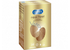 Durex Real Feel nelatexový kondóm pre prirodzený pocit koža na kožu, nominálna šírka: 56 mm 16 kusov