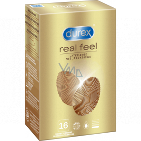 Durex Real Feel nelatexový kondóm pre prirodzený pocit koža na kožu, nominálna šírka: 56 mm 16 kusov
