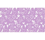 Apli Darčekový baliaci papier 70 x 200 cm Nordik Fun Pastel fialový - srdiečka