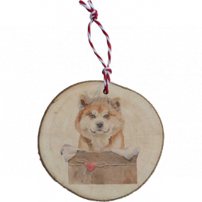 Bohemia Gifts Ručne vyrobená drevená vianočná ozdoba Shiba-Inu 6 cm