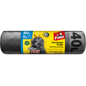 Fino Zeus Flex vrecká na odpad, zatahovacie, 32 µ, 55 × 57 cm, 40 l, 12 ks