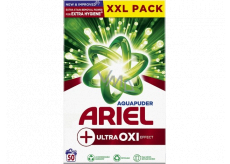 Ariel Aquapuder Ultra Oxi Effect prací prášok na bielu, farebnú a čiernu bielizeň 50 dávok 3,25 kg