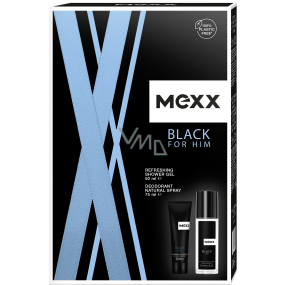 Mexx Black Man parfumovaný dezodorant 75 ml + sprchový gél 50 ml, kozmetická sada pre mužov