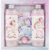 Bohemia Gifts Sprchový gél Unicorn 250 ml + šampón na vlasy 250 ml + hra, kozmetická sada pre deti