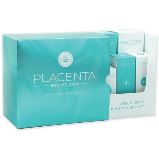 Regina Placenta čistiace mlieko 200 ml + pleťové tonikum 200 ml + denný krém 50 ml + nočný krém 50 ml + revitalizačné sérum 30 ml + krém na ruky 60 ml, kozmetická sada