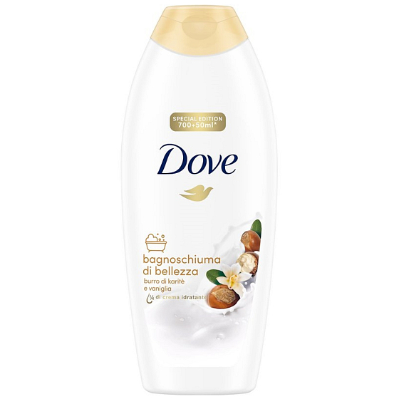 Dove Bambucké maslo a vanilka sprchový gél + pena do kúpeľa 750 ml