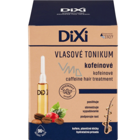 Dixi Kofeínové tonikum na vlasy posilňujúce pre jemné vlasy bez lesku, v ampulkách 7 kusov x 10 ml
