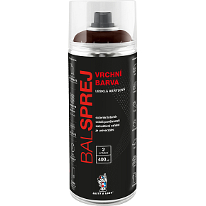 BALSPREJ vrchný univerzálny akrylový náter vo spreji, RAL 8011 hnedá oriešková, 400 ml