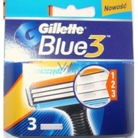 Gillette Blue 3 britov náhradné hlavice pre mužov 3 kusy
