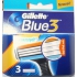 Gillette Blue 3 britov náhradné hlavice pre mužov 3 kusy