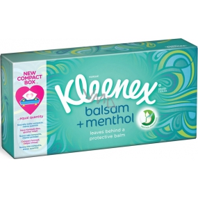 Kleenex Balsam + Mentol hygienické vreckovky s vôňou mentolu v krabičke 3 vrstvový 72 kusov
