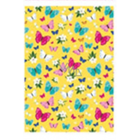 Ditipo Darčekový baliaci papier 70 x 200 cm žltý farební motýle