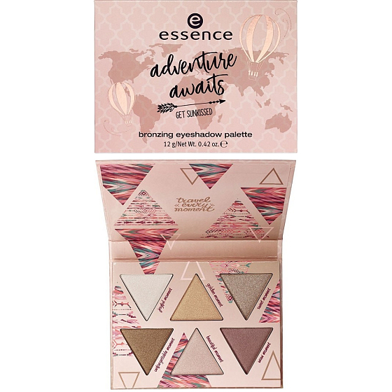 Essence Adventure Awaits paleta očných tieňa bronzing 01 Collect Moments, Not Things! 12 g