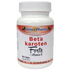 Uniospharma Beta Karotén Forte s vitamínom E prispieva k normálnej funkcii imunitného systému, slizníc, zraku a pokožky doplnok stravy 60 kapslí