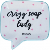 Bomb Cosmetics Crazy Soap Lady Soap Dish Keramická miska na mydlo 12,5 x 12,5 cm