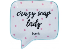 Bomb Cosmetics Crazy Soap Lady Soap Dish Keramická miska na mydlo 12,5 x 12,5 cm