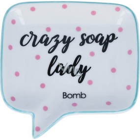 Bomb Cosmetics Crazy Soap Lady Soap Dish Keramická miska na mydlo 12,5 x 12,5 cm