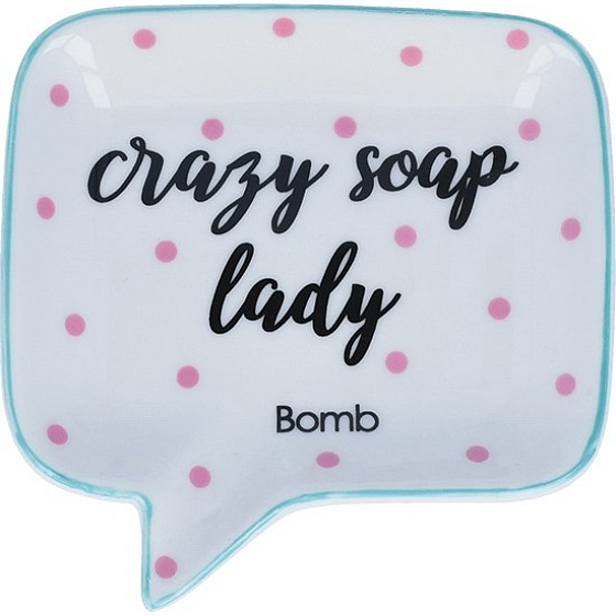 Bomb Cosmetics Crazy Soap Lady Soap Dish Keramická miska na mydlo 12,5 x 12,5 cm
