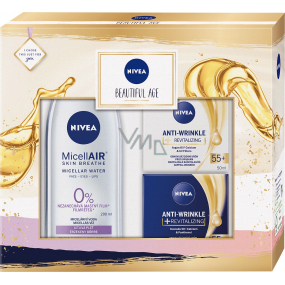 Nivea Beautiful Age denný krém 50 ml + nočný krém 50 ml + micelárna voda 200 ml, kozmetická súprava pre ženy