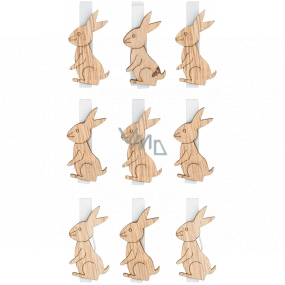 Drevený zajac na kolíku 4,5 cm 9 kusov