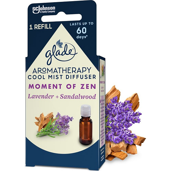 Glade Aromaterapia Cool Mist Difuzér Moment of Zen Levanduľa + Santalová náplň esenciálny olej 17,4 ml