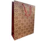 Nekupto Darčeková kraftová taška 37 x 28 x 10 cm Červený vzor