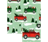 Nekupto Vianočný baliaci papier na darčeky 70 x 1000 cm Zelené autá