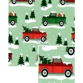 Nekupto Vianočný baliaci papier na darčeky 70 x 1000 cm Zelené autá