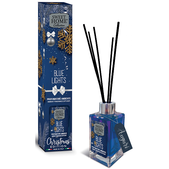 Aroma difuzér Sweet Home Christmas Edition Blue Lights s vonnými tyčinkami 100 ml