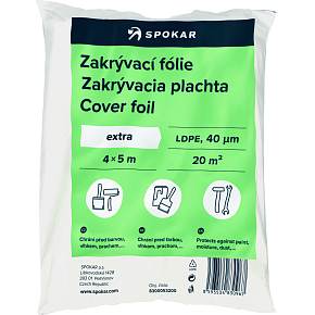 Spokar Hobby zakrývací fólie na maľovanie, 40 µ, 20 m², 4 × 5 m