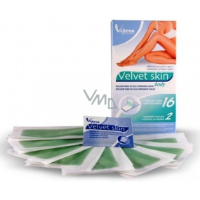 Vipera Velvet depilačné pásiky na telo, 6 kusov + 2 podepilační obrúsky