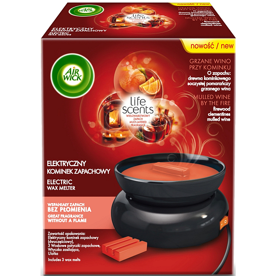 Air Wick Wax Melts Life Scents Varené víno pri krbe elektrický ohrievač vosku a voskovej náplne 33 g