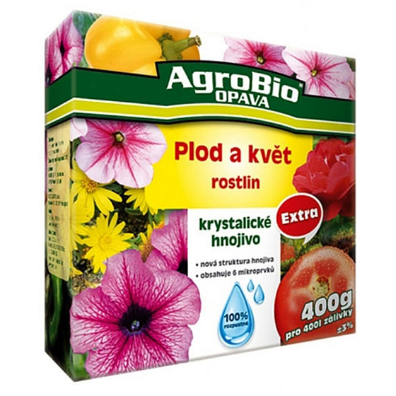 AgroBio Extra Plod a kvet kryštalické hnojivo 400 g