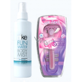 Nike Fun Water Body Mist In Heaven parfumovaný telový sprej pre ženy 200 ml + holiaci strojček pre ženy, darčeková sada