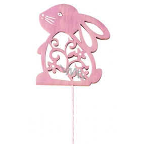 Zajac dževěný 8 cm ružový + drôtik