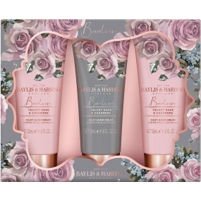 Baylis & Harding Zamatová ruže a Kašmír krém na ruky 3 x 50 ml, kozmetická sada