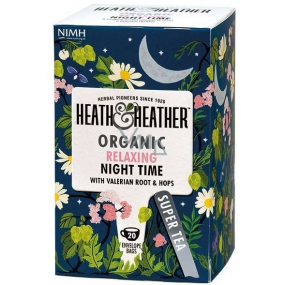Heat & Heather Bio Pre dobrý spánok Harmanček, mäta, valeriána lekárska, chmeľ čaj 20 vrecúšok x 1 g