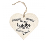 Bohemia Gifts Drevené dekoračné srdce s potlačou - učiteľka podporuje 12 cm