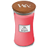 WoodWick Melon & Pink Quartz - Melón a ružový kremeň vonná sviečka s dreveným knôtom a viečkom sklo veľká 609 g
