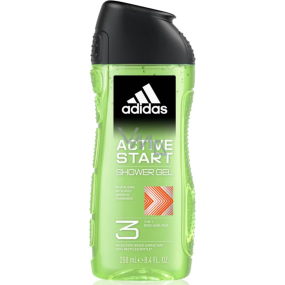 Adidas Active Start 3v1 sprchový gél na telo, vlasy a pokožku pre mužov 250 ml