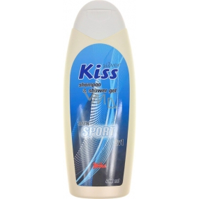 Mika Kiss Silver for Men Sport 2v1 sprchový gél a šampón na vlasy 400 ml