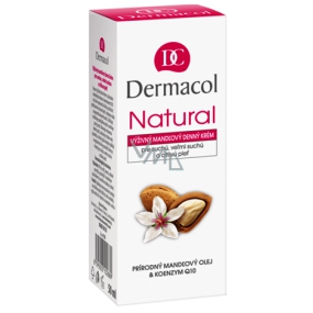Dermacol Natural Výživný mandľový denný krém v tube 50 ml suchá a citlivá pleť