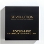 Makeup Revolution Focus & Fix Brow Kit sada na úpravu obočia Medium Dark 5,8 g