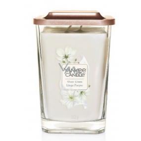 Yankee Candle Sheer Linen - Čistá bielizeň sójová vonná sviečka Elevation veľká sklo 2 knôty 552 g