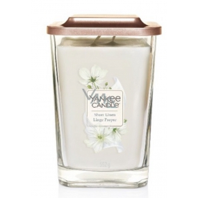 Yankee Candle Sheer Linen - Čisté bielizeň sójová vonná sviečka Elevation veľká sklo 2 knôty 552 g