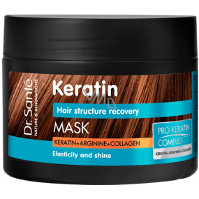 Dr. Santé Keratin Hair hĺbkovo regeneračný a výživná maska pre krehké lámavé vlasy bez lesku 300 ml