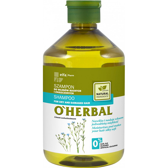O Herbal Ľan šampón pre suché a poškodené vlasy 500 ml