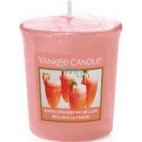 Yankee Candle White Strawberry Bellini - Biely jahodový koktail vonná sviečka votívny 49 g