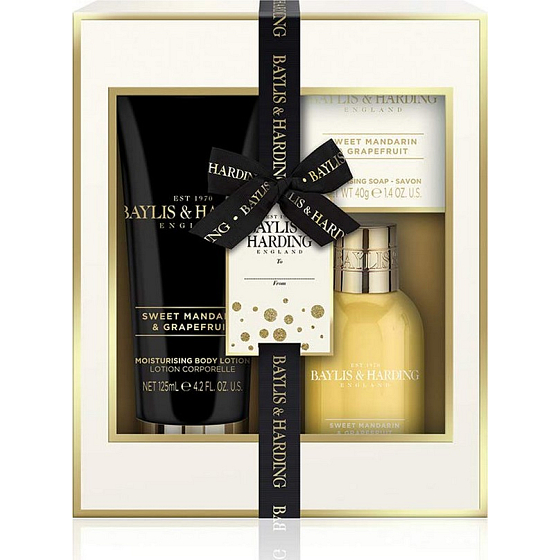 Baylis & Harding Sladká mandarínka a Grapefruit telové mlieko 125 ml + umývací gél 100 ml + toaletné mydlo 40 g, kozmetická sada